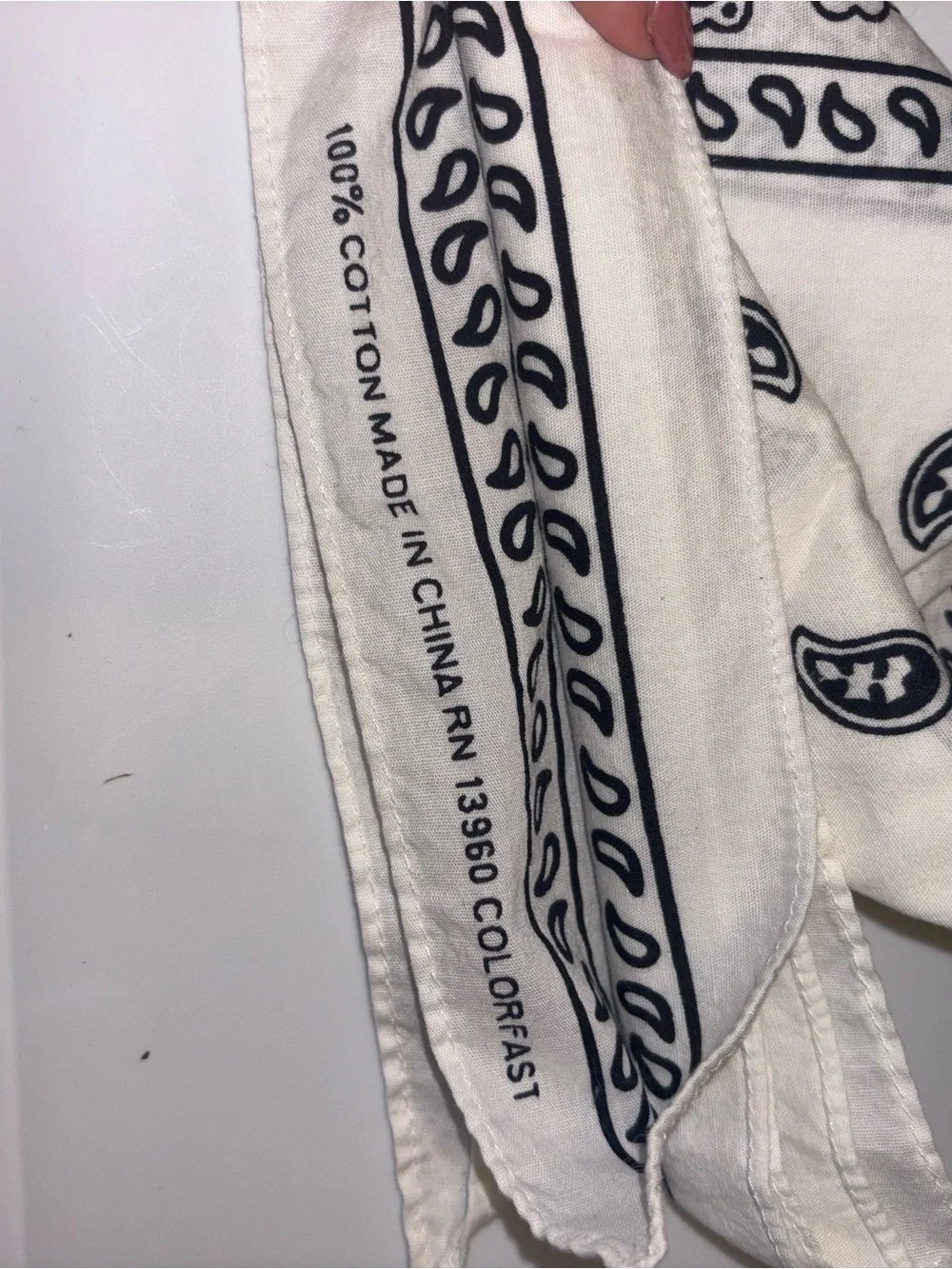 White Paisley Cotton Bandana - Men Accessories